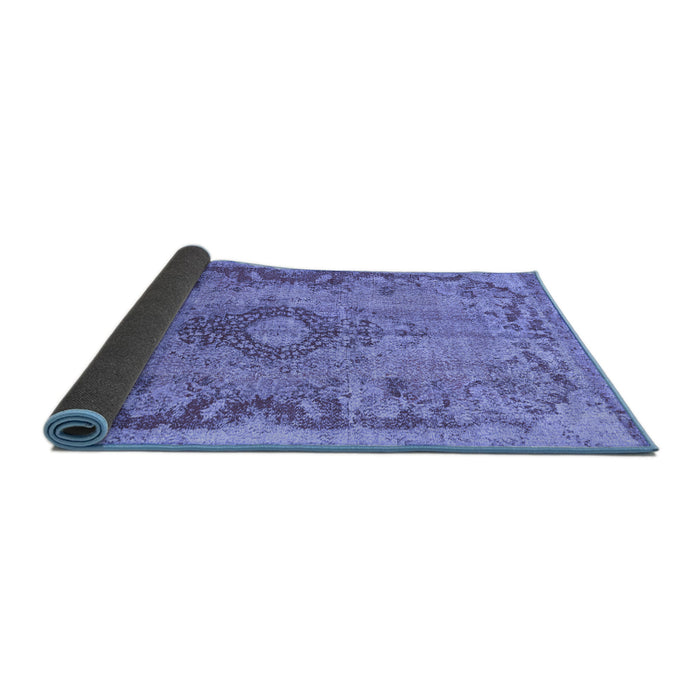 Sideview of Medallion Blue Traditional Rug, tr3312blu