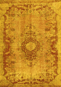 Medallion Yellow Traditional Rug, tr3312yw