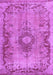 Machine Washable Medallion Purple Traditional Area Rugs, wshtr3312pur