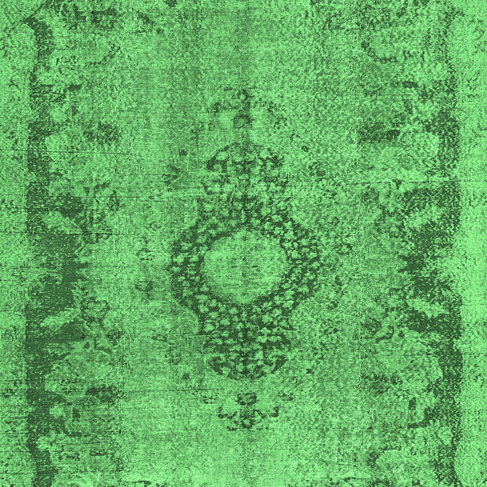Machine Washable Medallion Emerald Green Traditional Area Rugs, wshtr3312emgrn