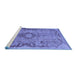 Sideview of Machine Washable Medallion Blue Traditional Rug, wshtr3312blu