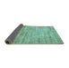 Sideview of Persian Turquoise Traditional Rug, tr3313turq