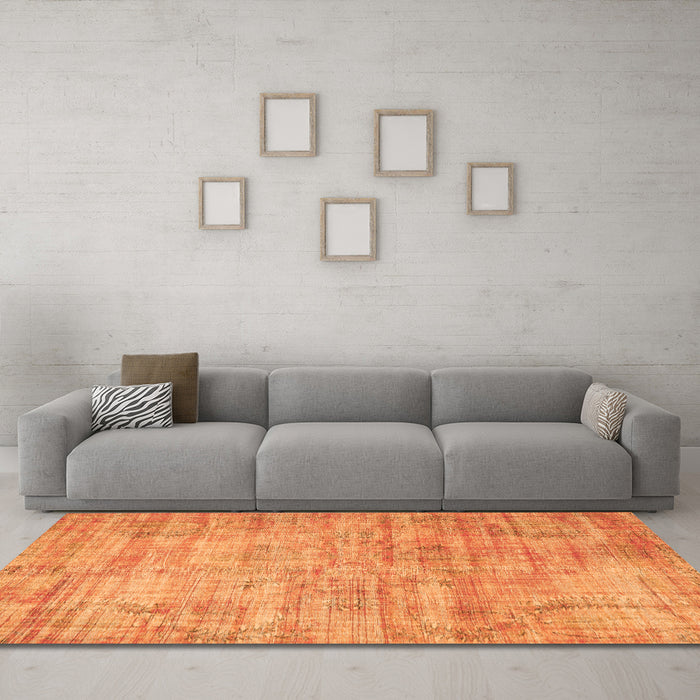 Machine Washable Persian Orange Traditional Area Rugs in a Living Room, wshtr3313org