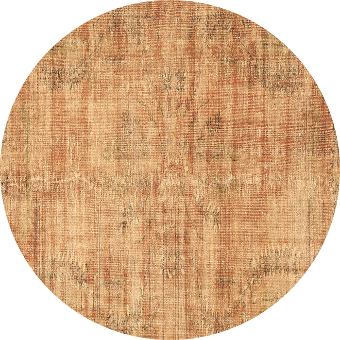 Round Persian Brown Traditional Rug, tr3313brn