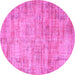 Round Persian Pink Traditional Rug, tr3313pnk