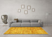 Machine Washable Persian Yellow Traditional Rug in a Living Room, wshtr3313yw