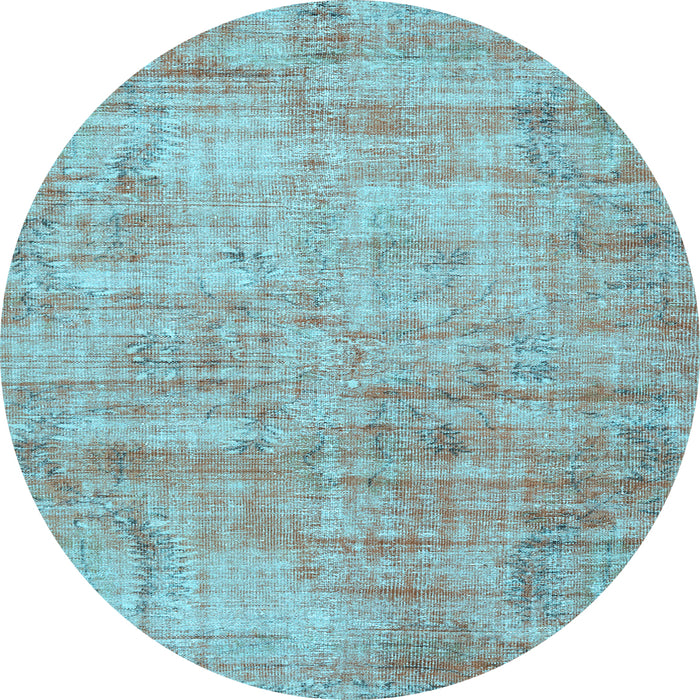 Round Machine Washable Persian Light Blue Traditional Rug, wshtr3313lblu