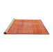 Sideview of Machine Washable Traditional Coral Orange Rug, wshtr3314