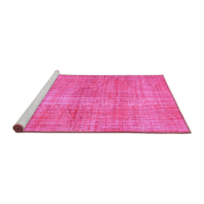 Sideview of Machine Washable Persian Pink Traditional Rug, wshtr3314pnk