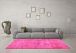 Machine Washable Persian Pink Traditional Rug in a Living Room, wshtr3314pnk