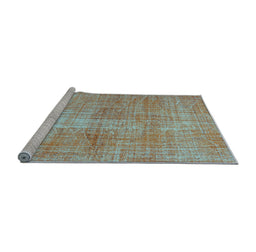 Sideview of Machine Washable Persian Light Blue Traditional Rug, wshtr3314lblu