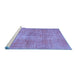 Sideview of Machine Washable Persian Blue Traditional Rug, wshtr3314blu