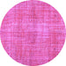 Round Persian Purple Traditional Rug, tr3314pur