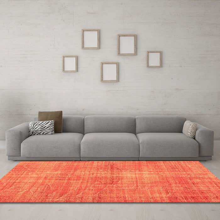 Machine Washable Persian Orange Traditional Area Rugs in a Living Room, wshtr3314org