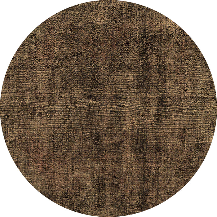 Round Machine Washable Persian Brown Bohemian Rug, wshtr3315brn