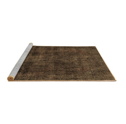 Sideview of Machine Washable Persian Brown Bohemian Rug, wshtr3315brn