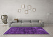 Machine Washable Persian Purple Bohemian Area Rugs in a Living Room, wshtr3315pur