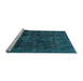 Sideview of Machine Washable Persian Light Blue Bohemian Rug, wshtr3315lblu