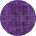 Round Persian Purple Bohemian Rug, tr3315pur