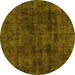 Round Persian Yellow Bohemian Rug, tr3315yw