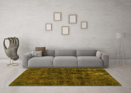 Machine Washable Persian Yellow Bohemian Rug in a Living Room, wshtr3315yw