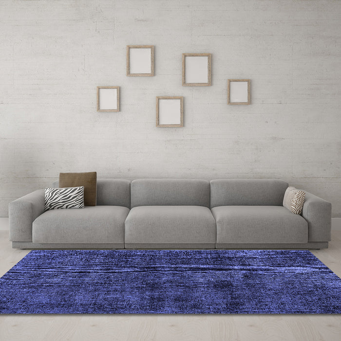 Machine Washable Persian Blue Bohemian Rug in a Living Room, wshtr3315blu
