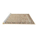 Sideview of Machine Washable Traditional Deep Peach Orange Rug, wshtr3316