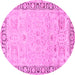 Round Persian Pink Traditional Rug, tr3316pnk