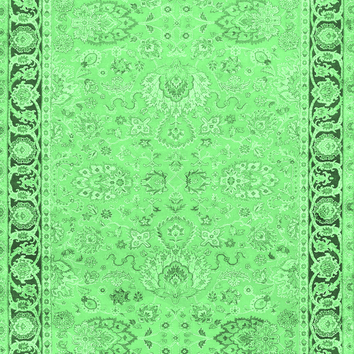 Machine Washable Persian Emerald Green Traditional Area Rugs, wshtr3316emgrn
