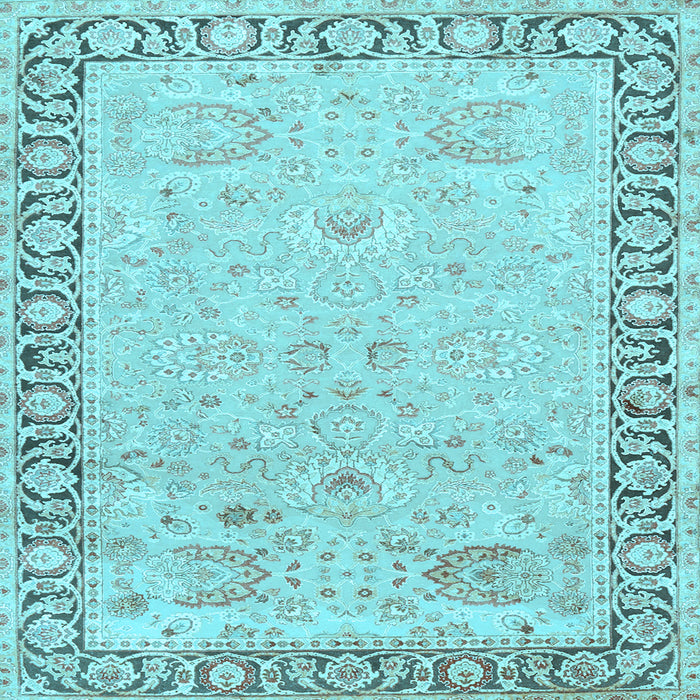 Square Machine Washable Persian Light Blue Traditional Rug, wshtr3316lblu