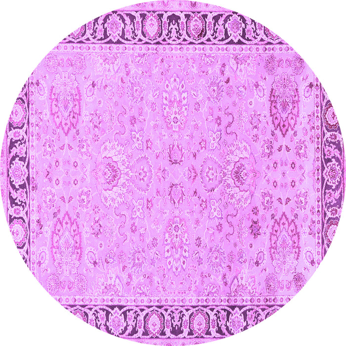 Round Persian Purple Traditional Rug, tr3316pur