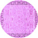 Round Persian Purple Traditional Rug, tr3316pur