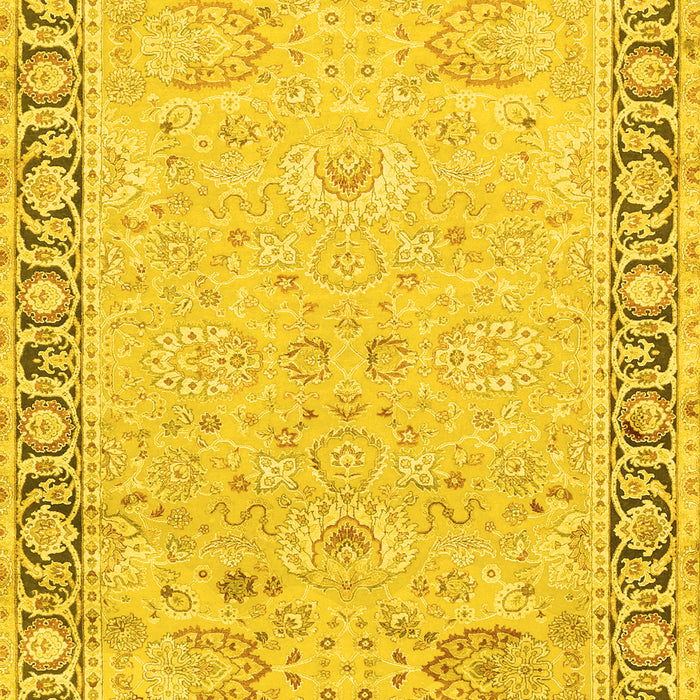 Machine Washable Persian Yellow Traditional Rug, wshtr3316yw