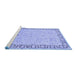 Sideview of Machine Washable Persian Blue Traditional Rug, wshtr3316blu