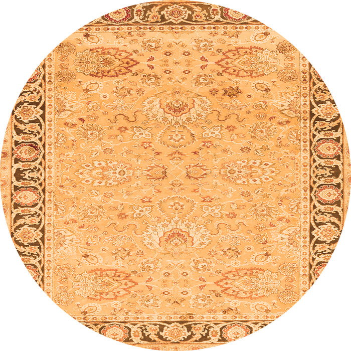 Machine Washable Persian Orange Traditional Area Rugs, wshtr3316org