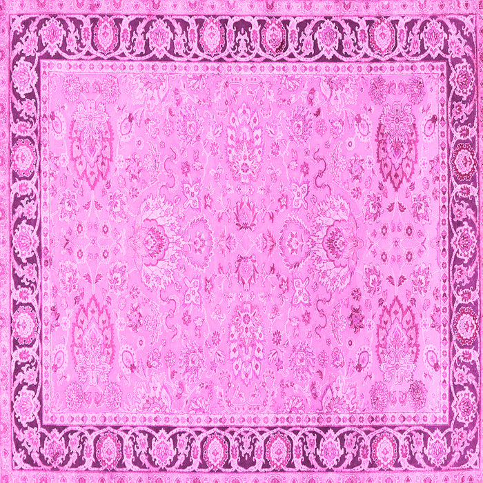 Square Machine Washable Persian Pink Traditional Rug, wshtr3316pnk