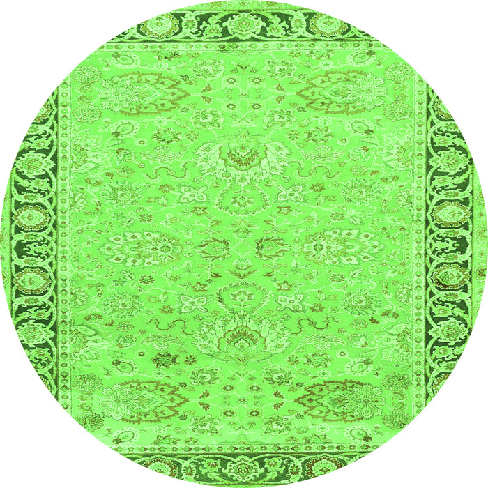 Square Persian Green Traditional Rug, tr3316grn
