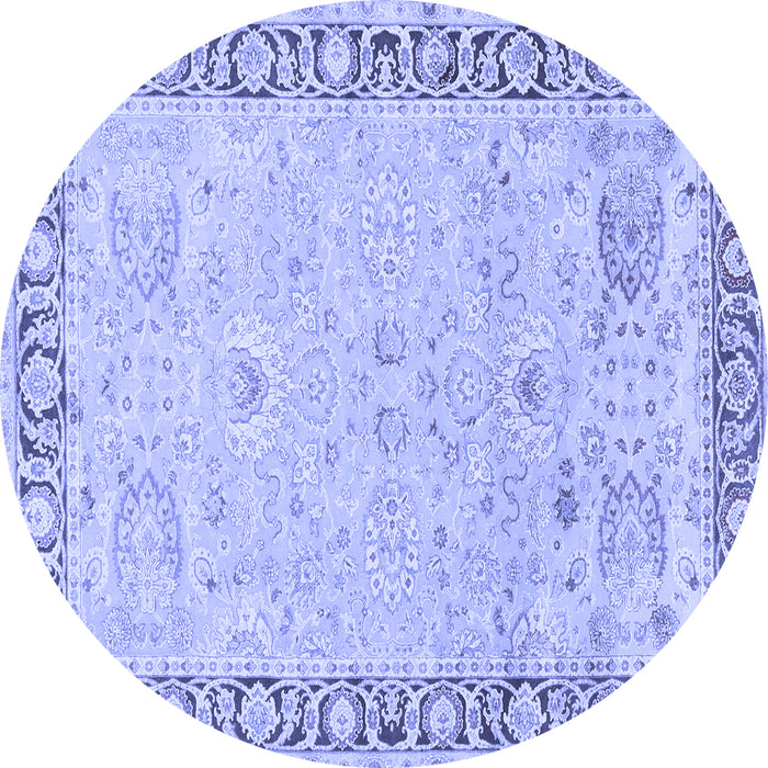Round Persian Blue Traditional Rug, tr3316blu