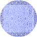 Round Persian Blue Traditional Rug, tr3316blu