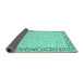 Sideview of Persian Turquoise Traditional Rug, tr3316turq