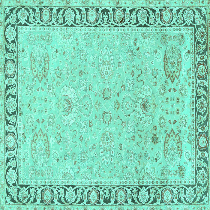 Square Persian Turquoise Traditional Rug, tr3316turq