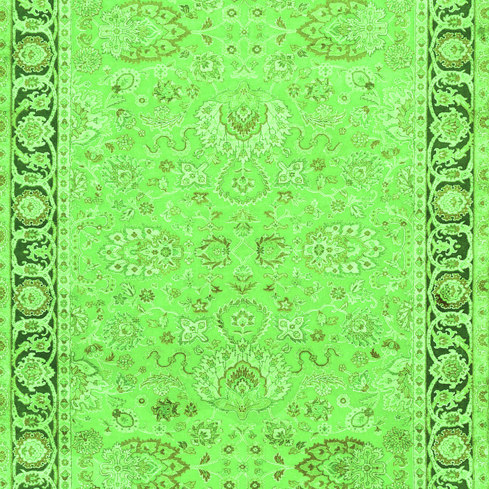 Serging Thickness of Machine Washable Persian Green Traditional Area Rugs, wshtr3316grn