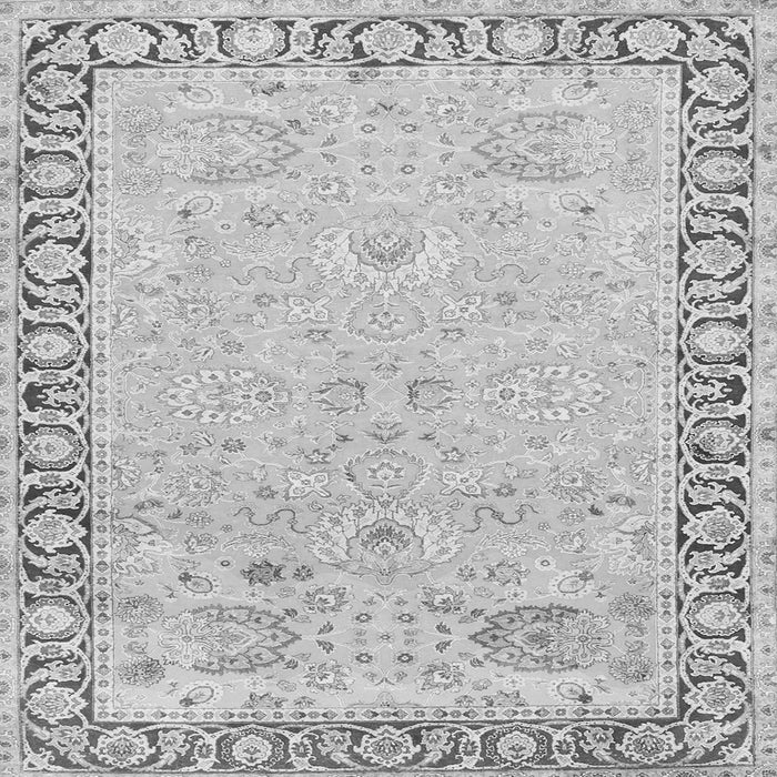 Round Machine Washable Persian Gray Traditional Rug, wshtr3316gry