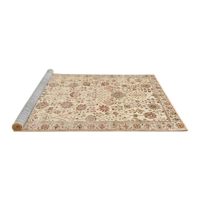 Sideview of Machine Washable Traditional Gold Rug, wshtr3317