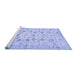 Sideview of Machine Washable Persian Blue Traditional Rug, wshtr3317blu