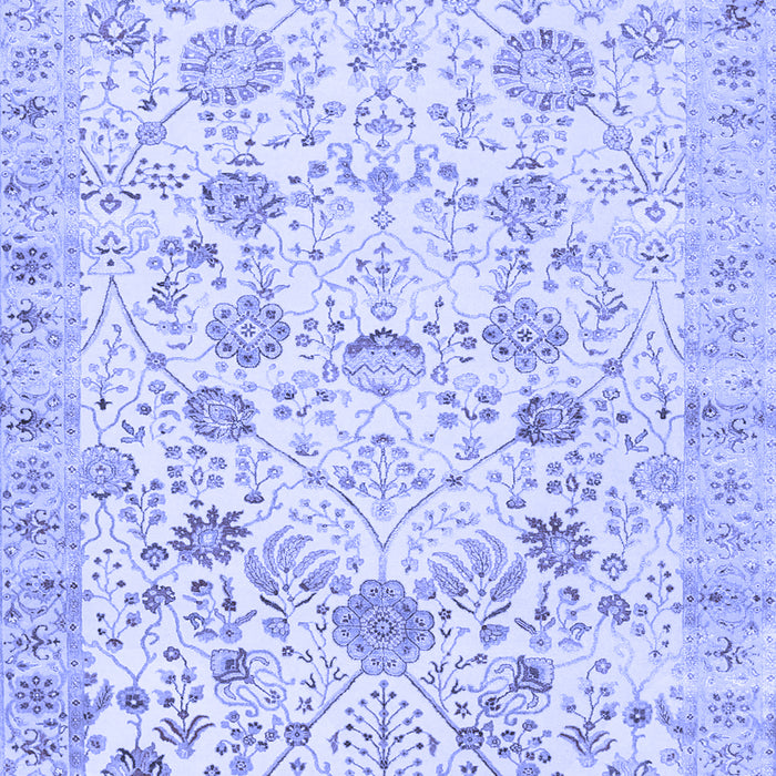 Machine Washable Persian Blue Traditional Rug, wshtr3317blu