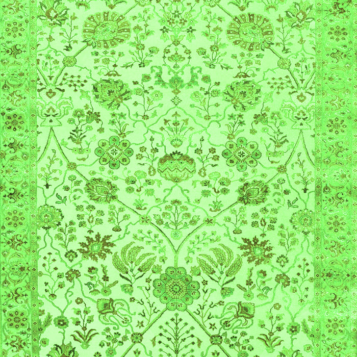 Serging Thickness of Machine Washable Persian Green Traditional Area Rugs, wshtr3317grn