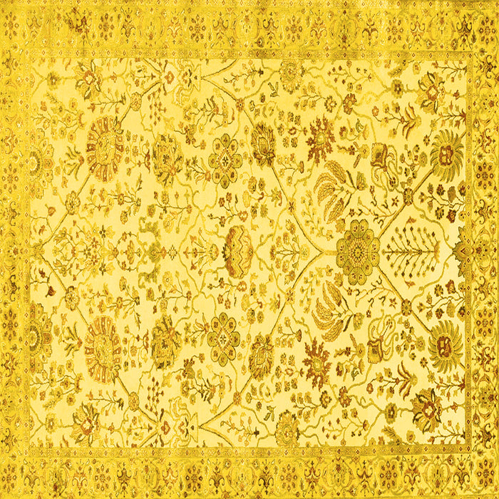 Square Persian Yellow Traditional Rug, tr3317yw