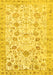 Machine Washable Persian Yellow Traditional Rug, wshtr3317yw