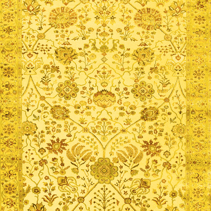 Machine Washable Persian Yellow Traditional Rug, wshtr3317yw